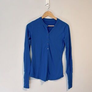 Lululemon Henley, blue,size 8.